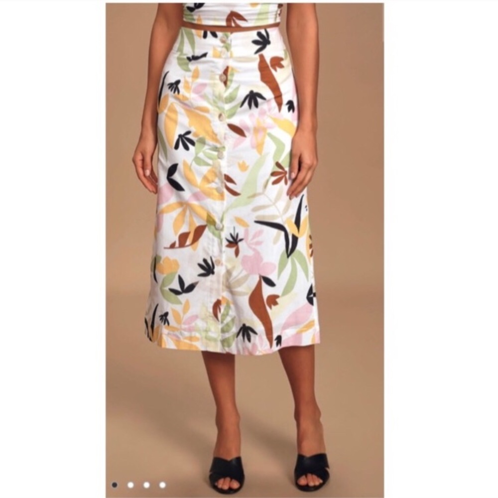 NWT Palma White Multi Tropical Print Matching SET - Picture 5 of 11
